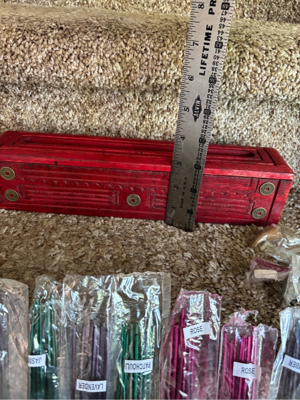 Assorted Scented Incense Stick Collection with Red Wooden Box - Picture 3 of 8